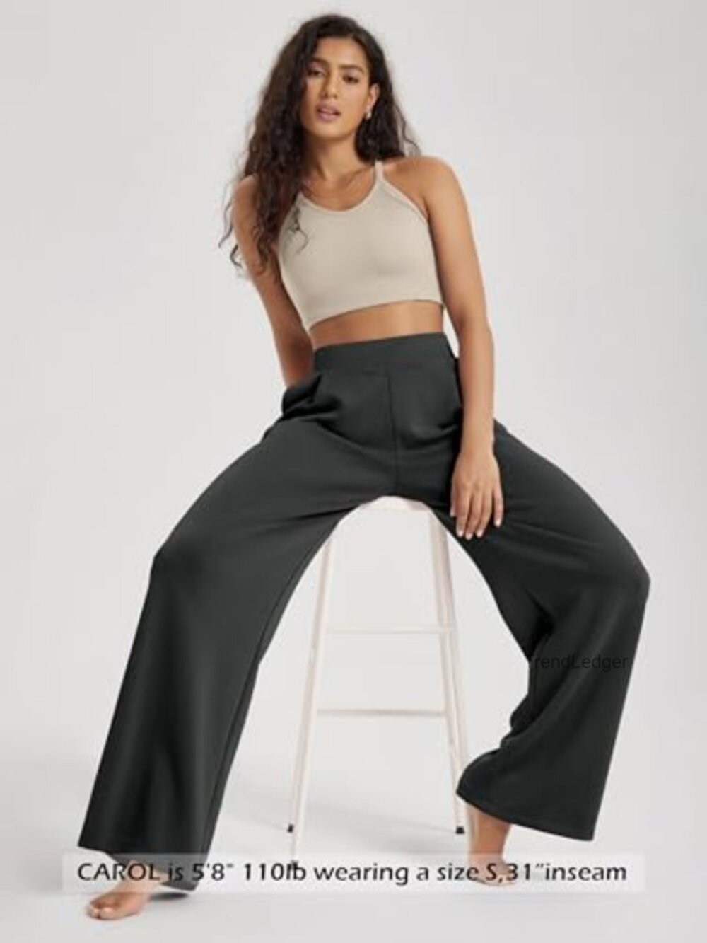 High Waist Wide Leg Pants with Pockets Modal Soft Loungewear - Picture 4 of 7